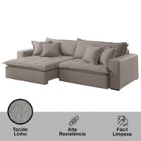 Sofá Zen Linho 02 Módulos 100 Cm B25 Meu Sofá Online A230 Linho Cinza