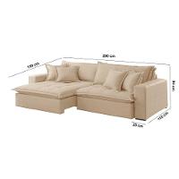 Sofá Zen Linho 02 Módulos 120 Cm B25 Meu Sofá Online A294 Linho Creme - 2