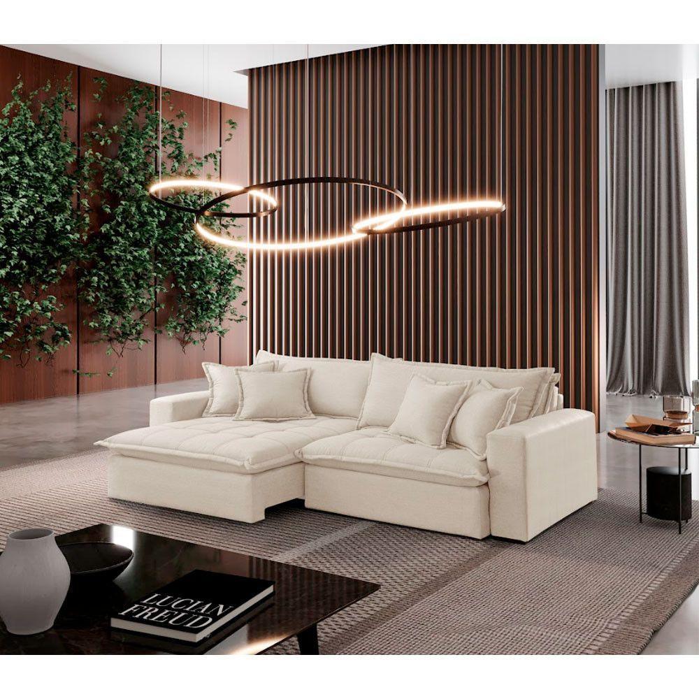 Sofá Zen Linho 02 Módulos 120 Cm B25 Meu Sofá Online A302 Linho Branco - 1