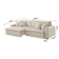 Sofá Zen Linho 02 Módulos 120 Cm B25 Meu Sofá Online A302 Linho Branco - 2