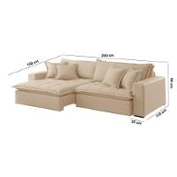 Sofá Zen Linho 02 Módulos 100 Cm B25 Meu Sofá Online A294 Linho Creme - 2