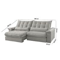 Sofá Classic Linho 02 Módulos 120 Cm B25 Meu Sofá Online A230 Linho Cinza - 5
