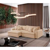 Sofá Zen Linho 02 Módulos 90 Cm B25 Meu Sofá Online A294 Linho Creme - 1