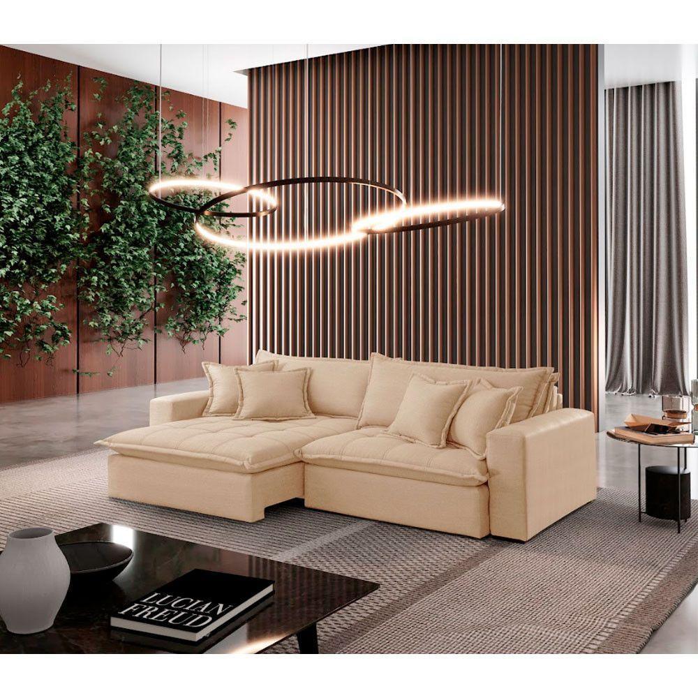 Sofá Zen Linho 02 Módulos 80 Cm B25 Meu Sofá Online A294 Linho Creme - 1