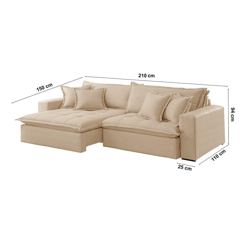 Sofá Zen Linho 02 Módulos 80 Cm B25 Meu Sofá Online A294 Linho Creme - 5