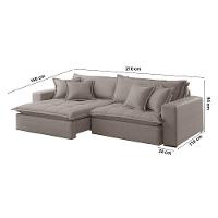 Sofá Zen Linho 02 Módulos 80 Cm B25 Meu Sofá Online A230 Linho Cinza - 2