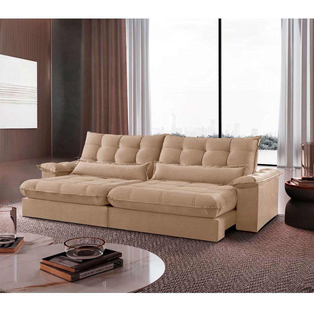 Sofá Classic Linho 02 Módulos 120 Cm B25 Meu Sofá Online A226 Linho Bege - 1