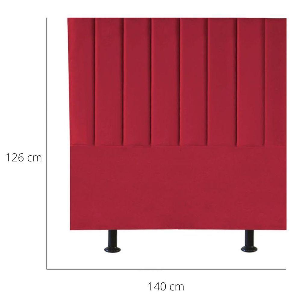 Cabeceira Estofada De Cama Casal 140 Cm Eloá Suede E Frame vermelho - 2