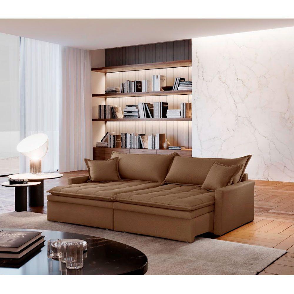 Sofá Elegance Veludo 2 Módulos 100 Cm B25 Cm Meu Sofá Online B016 Veludo Marrom - 1