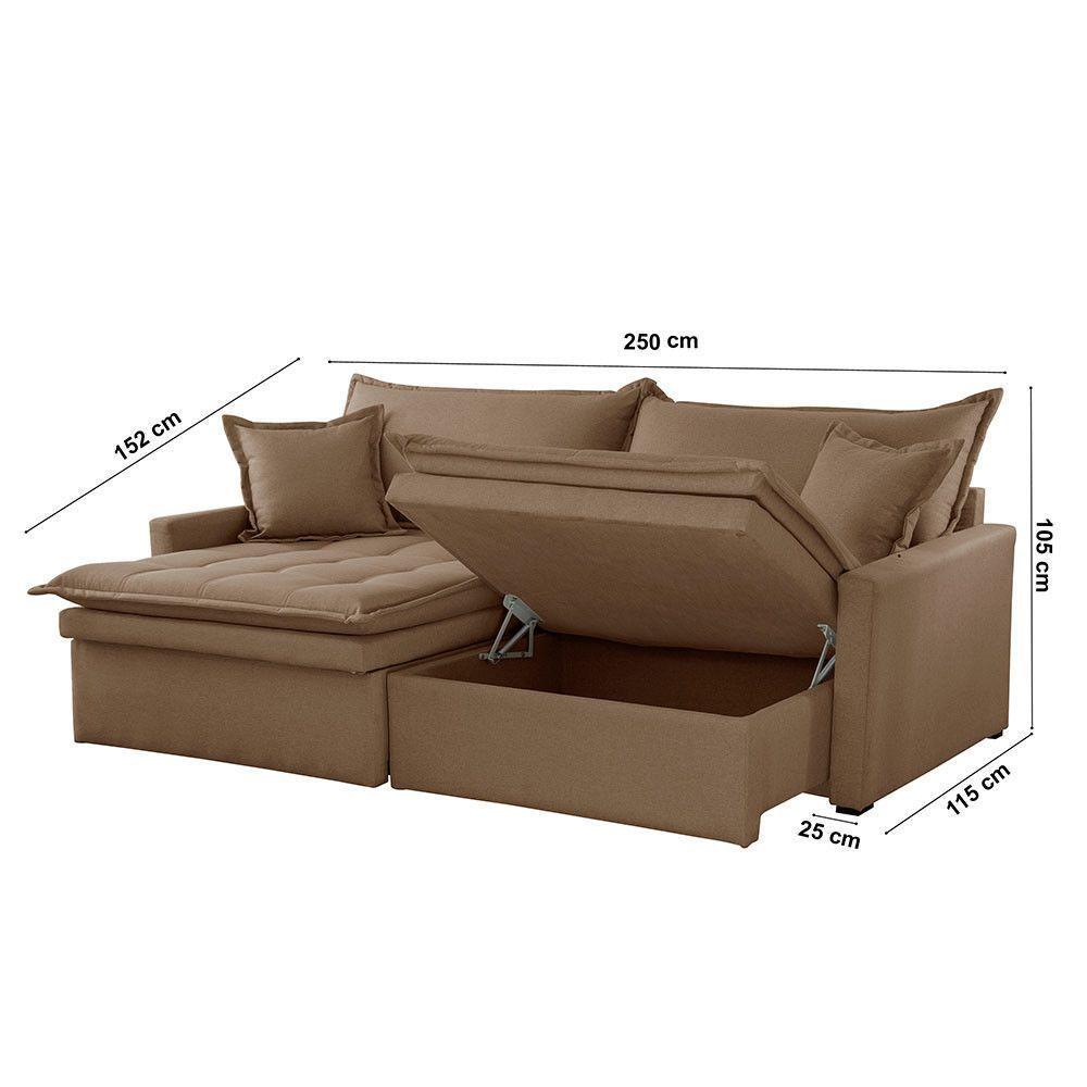 Sofá Elegance Veludo 2 Módulos 100 Cm B25 Cm Meu Sofá Online B016 Veludo Marrom - 4