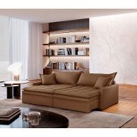 Sofá Elegance Veludo 2 Módulos 100 Cm B25 Cm Meu Sofá Online B016 Veludo Marrom - 1