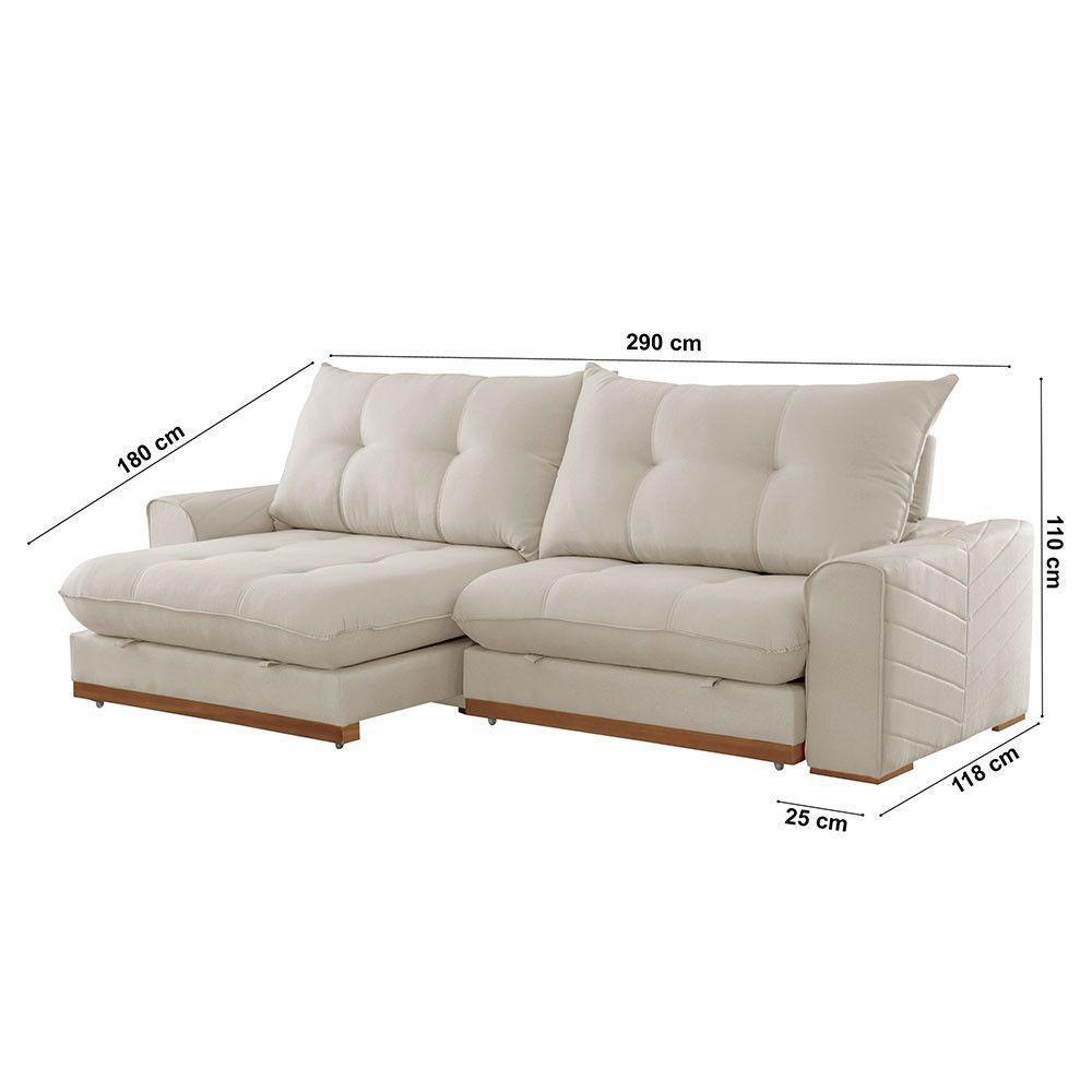 Sofá Argo Linho 02 Módulos 120 Cm B25cm Meu Sofá Online A302 Linho Branco - 2