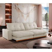 Sofá Argo Linho 02 Módulos 120 Cm B25cm Meu Sofá Online A302 Linho Branco - 1