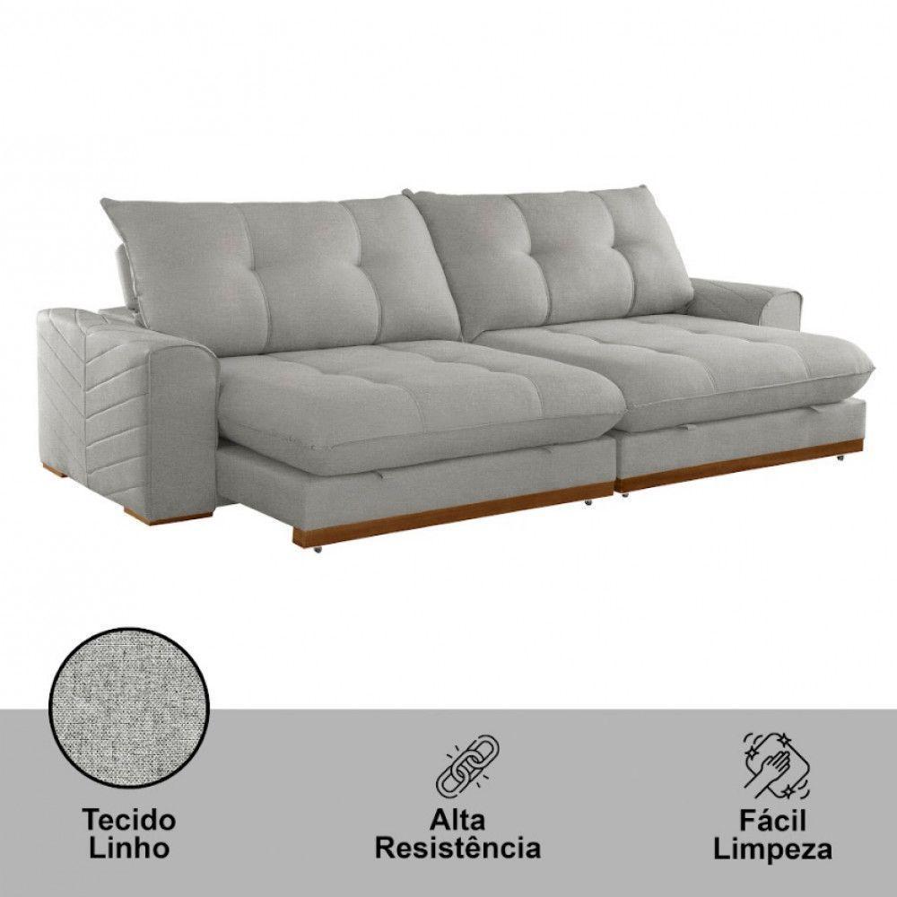 Sofá Argo Linho 02 Módulos 90 Cm B25cm Meu Sofá Online A230 Linho Cinza - 2