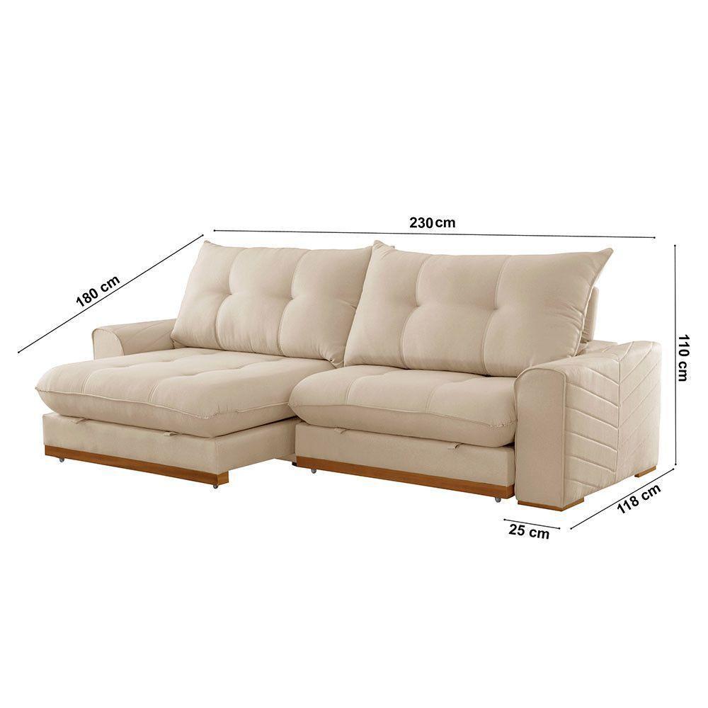 Sofá Argo Linho 02 Módulos 90 Cm B25cm Meu Sofá Online A294 Linho Creme - 4