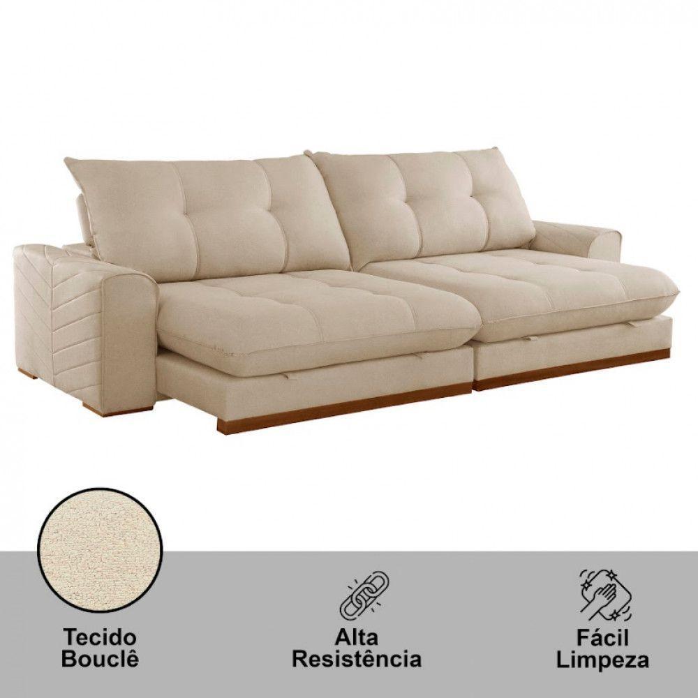 Sofá Argo Linho 02 Módulos 80 Cm B25cm Meu Sofá Online A294 Linho Creme - 2
