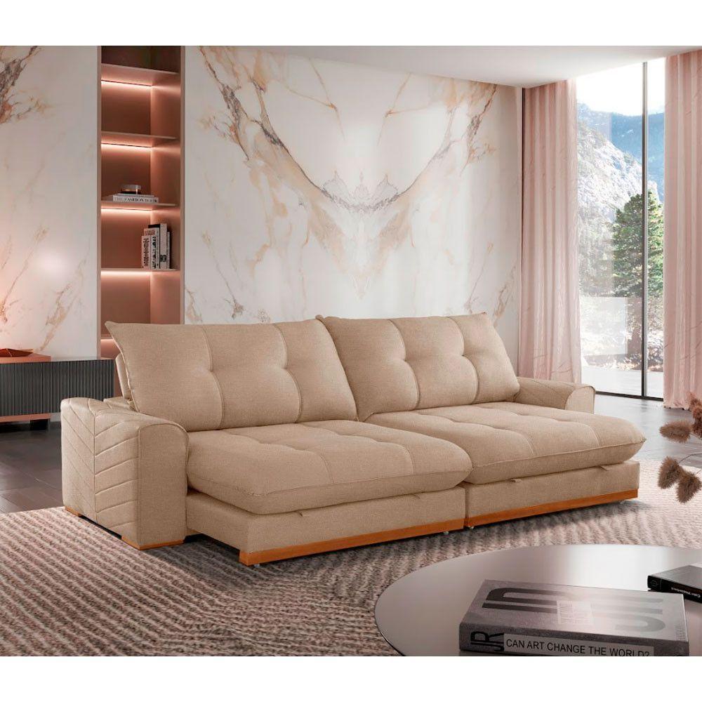 Sofá Argo Linho 02 Módulos 80 Cm B25cm Meu Sofá Online A226 Linho Bege - 1