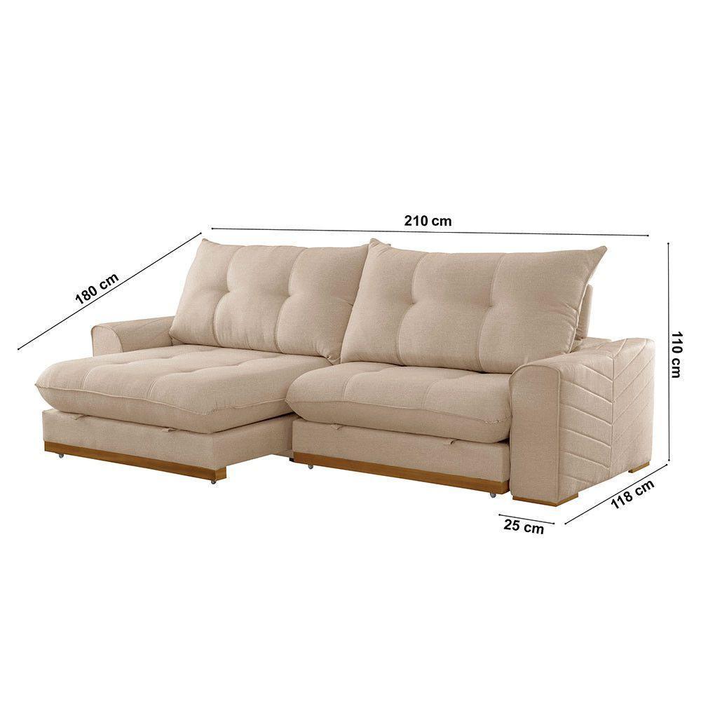 Sofá Argo Linho 02 Módulos 80 Cm B25cm Meu Sofá Online A226 Linho Bege - 2