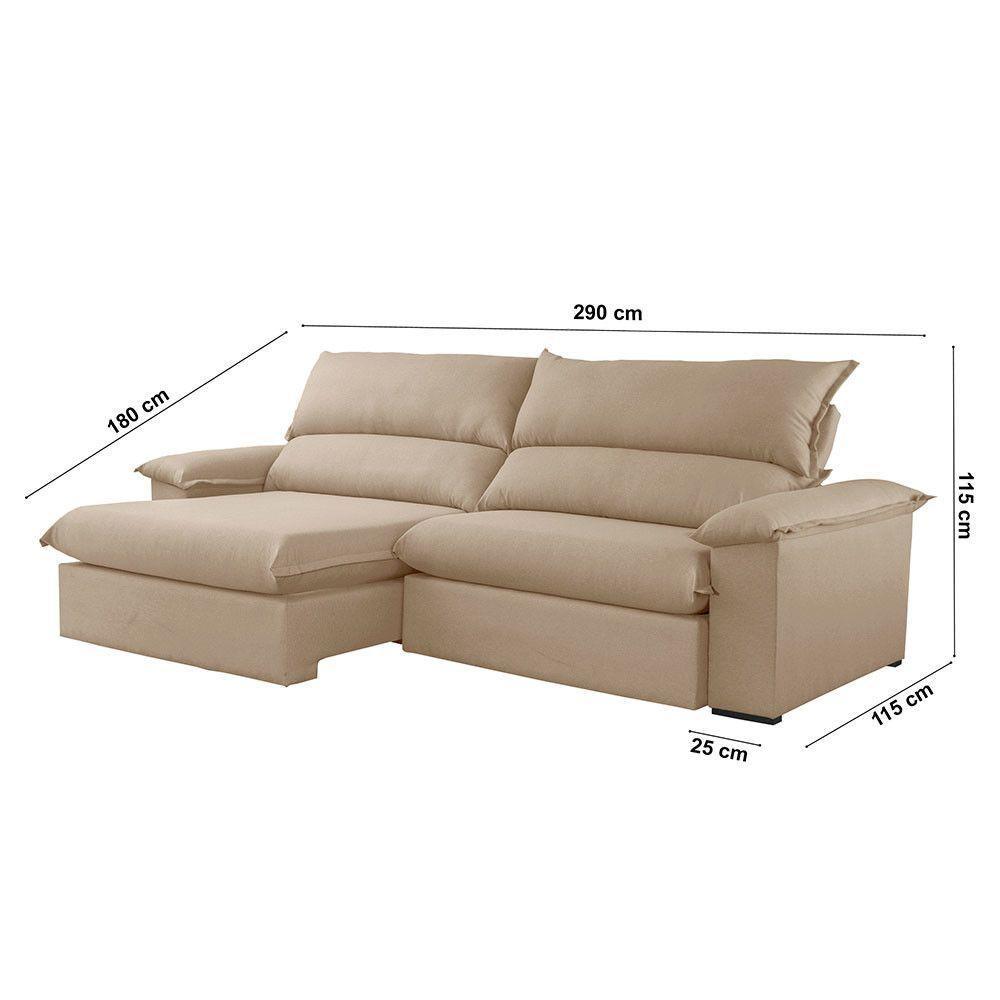 Sofá Filadélfia Linho 02 Módulos 120cm B25cm Meu Sofá Online A226 Linho Bege - 7