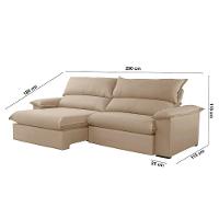 Sofá Filadélfia Linho 02 Módulos 120cm B25cm Meu Sofá Online A226 Linho Bege - 7