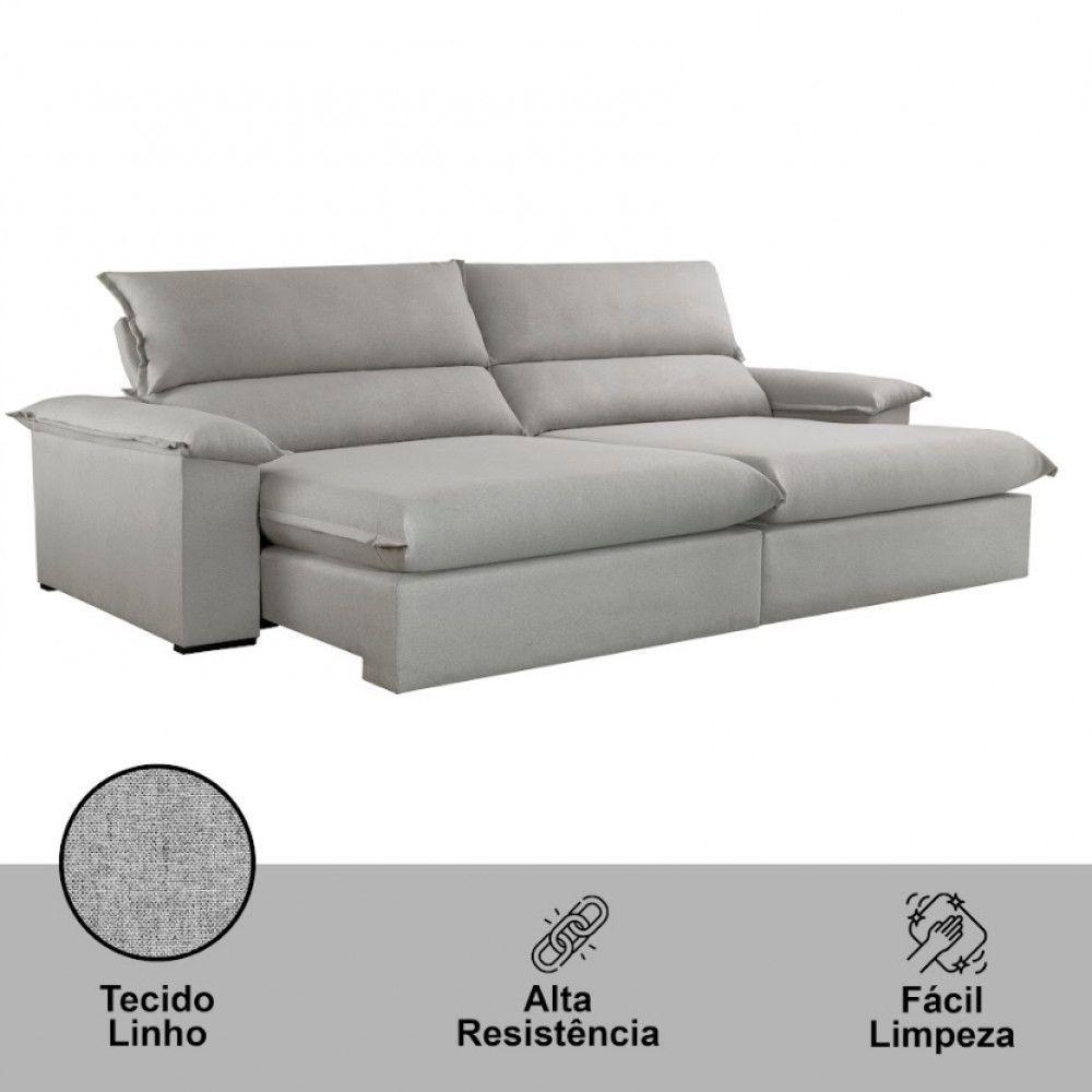 Sofá Filadélfia Linho 02 Módulos 120cm B25cm Meu Sofá Online A230 Linho Cinza - 6
