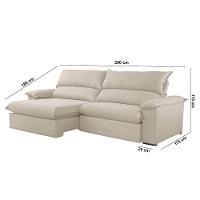 Sofá Filadélfia Linho 02 Módulos 120cm B25cm Meu Sofá Online A302 Linho Branco - 6