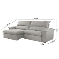 Sofá Filadélfia Linho 02 Módulos 100cm B25cm Meu Sofá Online A230 Linho Cinza - 6