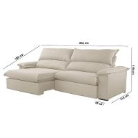 Sofá Filadélfia Linho 02 Módulos 100cm B25cm Meu Sofá Online A302 Linho Branco - 2