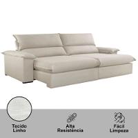 Sofá Filadélfia Linho 02 Módulos 100cm B25cm Meu Sofá Online A302 Linho Branco
