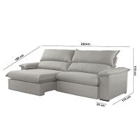 Sofá Filadélfia Linho 02 Módulos 90cm B25cm Meu Sofá Online A230 Linho Cinza - 2