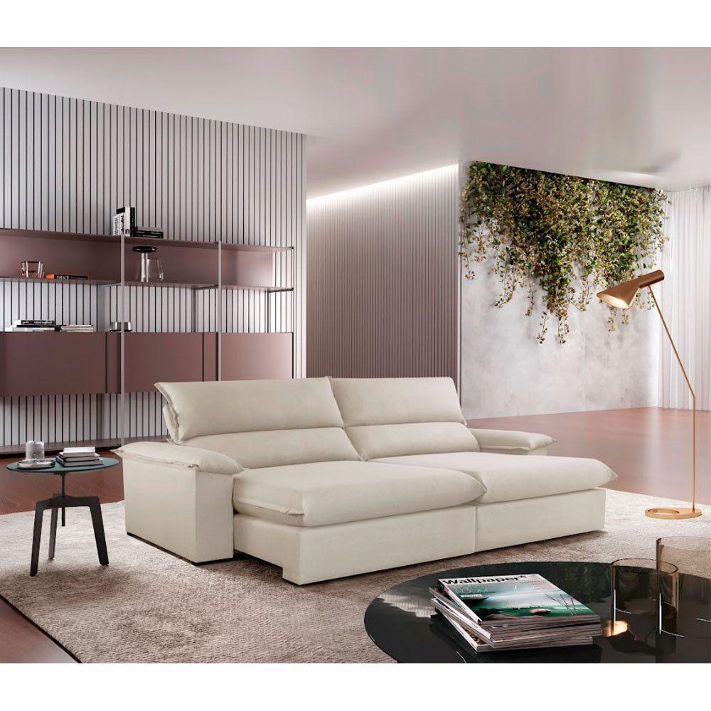 Sofá Filadélfia Linho 02 Módulos 90cm B25cm Meu Sofá Online A302 Linho Branco - 1