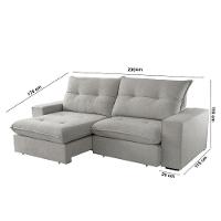 Sofá Athenas Linho 02 Módulos 90 Cm B25cm Meu Sofá Online A230 Linho Cinza - 2