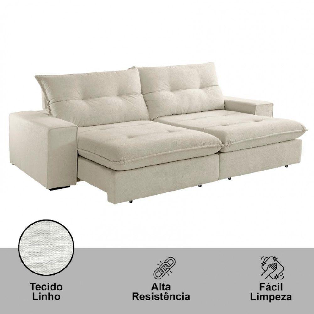 Sofá Athenas Linho 02 Módulos 90 Cm B25cm Meu Sofá Online A302 Linho Branco - 4
