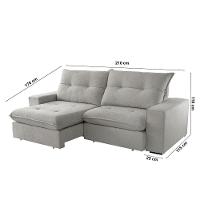 Sofá Athenas Linho 02 Módulos 80 Cm B25cm Meu Sofá Online A230 Linho Cinza - 2