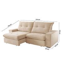 Sofá Athenas Linho 02 Módulos 80 Cm B25cm Meu Sofá Online A294 Linho Creme - 2