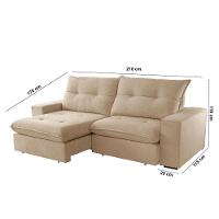 Sofá Athenas Linho 02 Módulos 80 Cm B25cm Meu Sofá Online A226 Linho Bege - 2