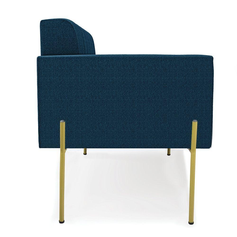 Namoradeira E Poltrona Pé De Ferro Dourado Elisa Bouclê D03 - D'rossi Cor Azul - 2