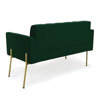 Namoradeira E 2 Poltronas Pé De Ferro Dourado Elisa Bouclê Verde D03 - D'rossi - 6