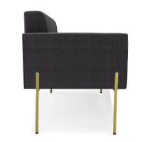 Namoradeira E 2 Poltronas Pé De Ferro Dourado Elisa Bouclê Grafite D03 - D'rossi - 2