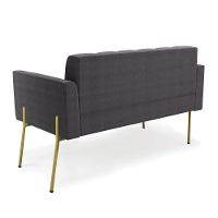 Namoradeira E 2 Poltronas Pé De Ferro Dourado Elisa Bouclê Grafite D03 - D'rossi - 6