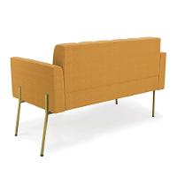 Namoradeira E 2 Poltronas Pé De Ferro Dourado Elisa Bouclê Mostard D03 - D'rossi - 6