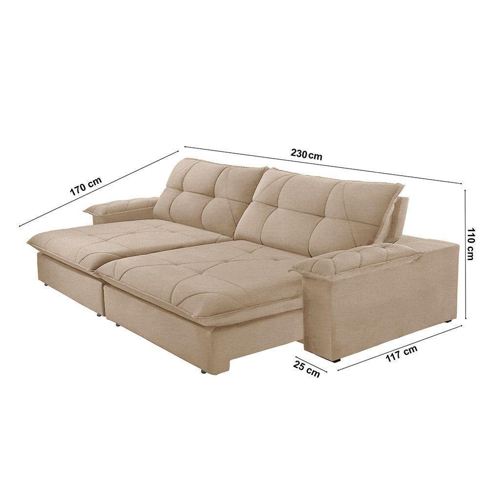 Sofá Gaia Linho 02 Módulos 90 Cm B25cm Meu Sofá Online A226 Linho Bege - 4