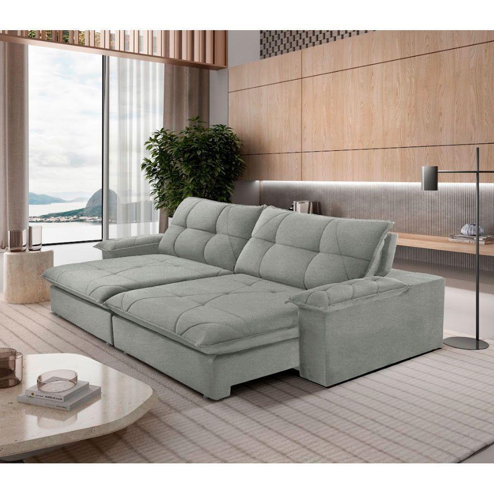 Sofá Gaia Linho 02 Módulos 90 Cm B25cm Meu Sofá Online A230 Linho Cinza - 1