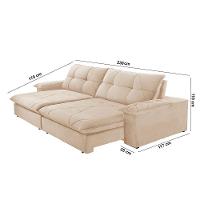 Sofá Gaia Linho 02 Módulos 90 Cm B25cm Meu Sofá Online A294 Linho Creme - 2