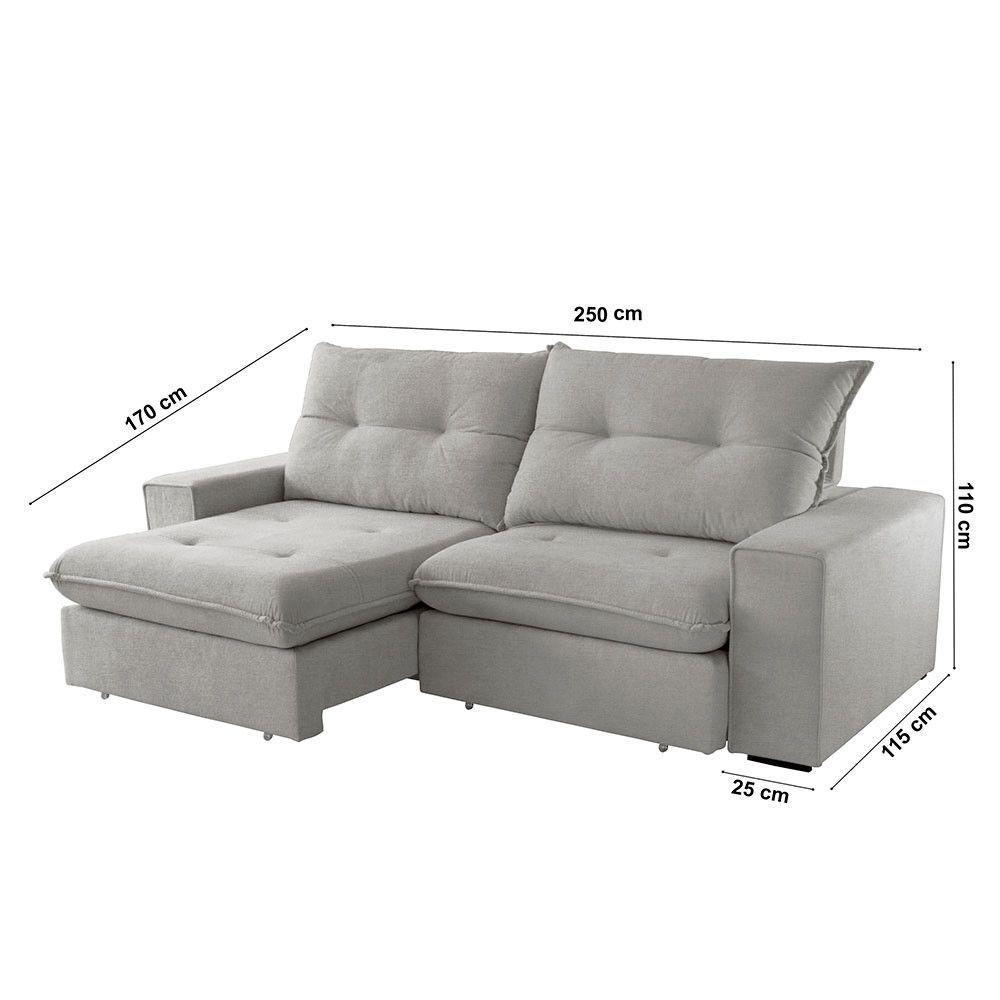 Sofá Athenas Linho 02 Módulos 100 Cm B25cm Meu Sofá Online A230 Linho Cinza - 2