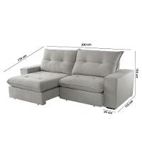 Sofá Athenas Linho 02 Módulos 100 Cm B25cm Meu Sofá Online A230 Linho Cinza - 2