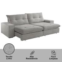 Sofá Athenas Linho 02 Módulos 100 Cm B25cm Meu Sofá Online A230 Linho Cinza
