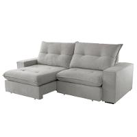 Sofá Athenas Linho 02 Módulos 100 Cm B25cm Meu Sofá Online A230 Linho Cinza - 5