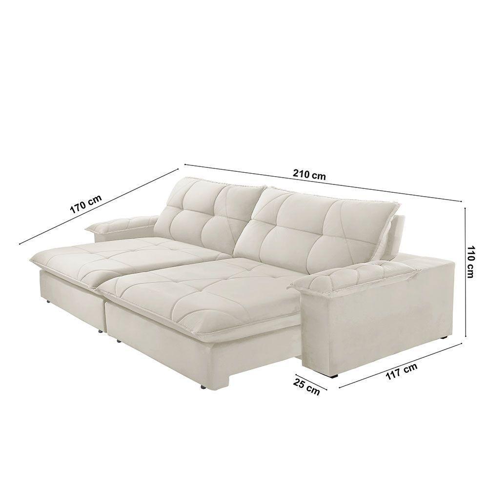 Sofá Gaia Linho 02 Módulos 80 Cm B25cm Meu Sofá Online A302 Linho Branco - 2