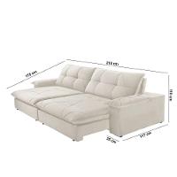 Sofá Gaia Linho 02 Módulos 80 Cm B25cm Meu Sofá Online A302 Linho Branco - 2